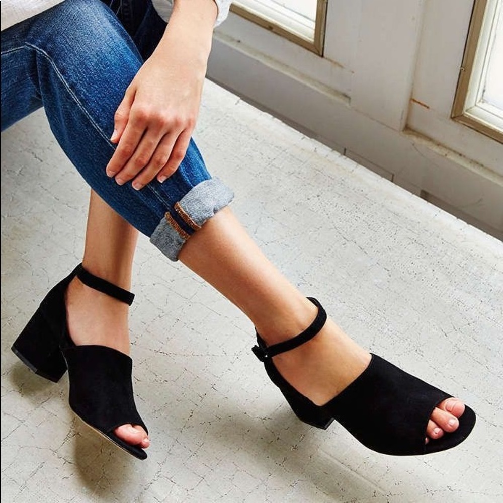 Urban Outfitters Black Suede Bessie Heel